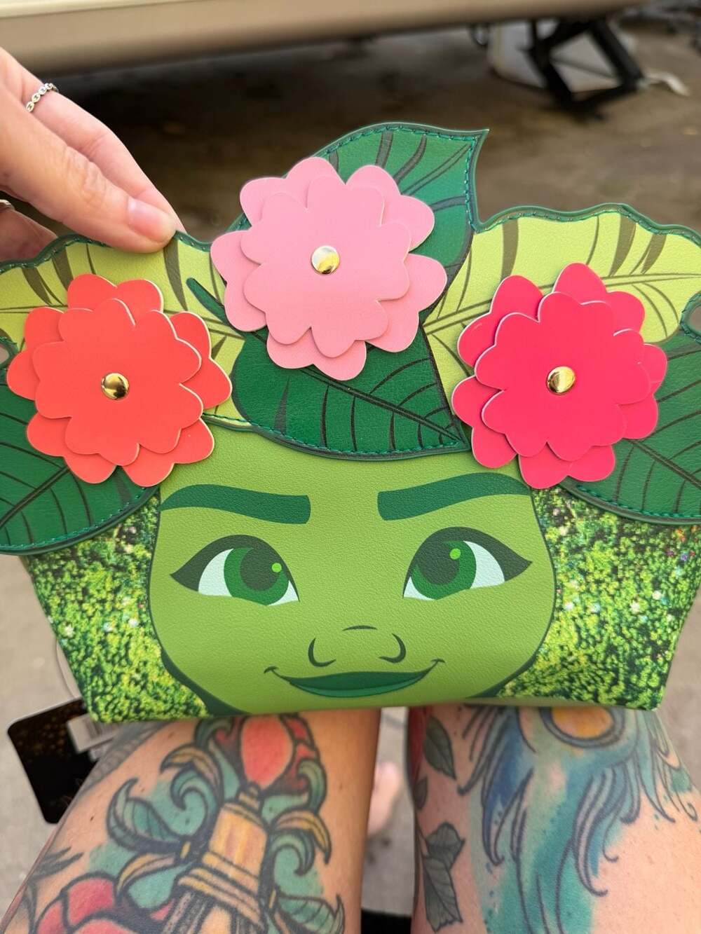 Bioworld Disney Moana Te Fiti Figural Cosmetic Bag Green